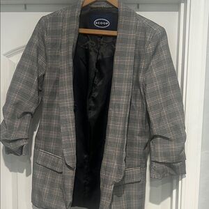 Scoop Gray Plaid Blazer